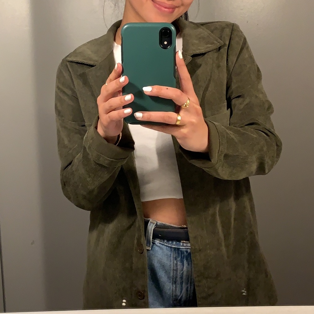 Olive green corduroy shirt